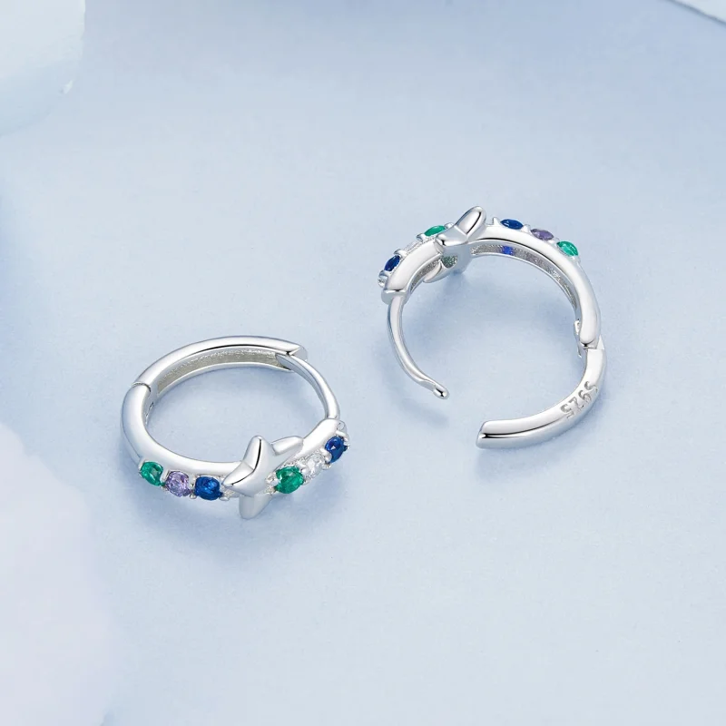 (imagem para) Brincos Estrela Coloridos Estilo PANDORA - BSE1048 - Visualizar 4