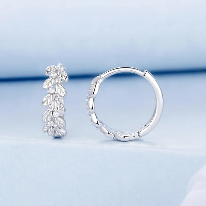 (imagem para) Brincos Folha Estilo PANDORA - BSE1086 - Visualizar 2