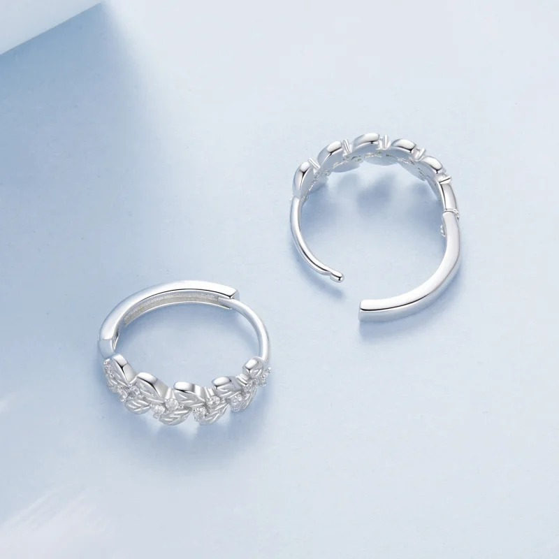 (imagem para) Brincos Folha Estilo PANDORA - BSE1086 - Visualizar 4