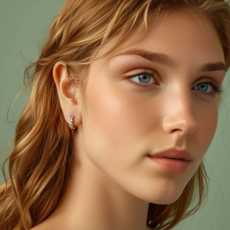 (imagem para) Brincos Folha Estilo PANDORA - BSE1086 - Visualizar 7