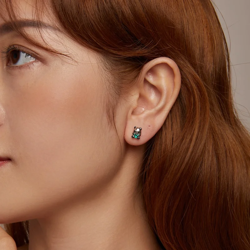 (imagem para) Brincos Panda Estilo PANDORA Coração - SCE1775 - Visualizar 9