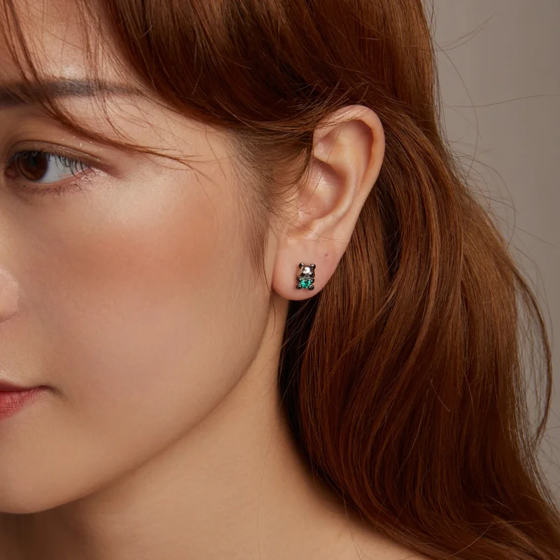 (imagem para) Brincos Panda Estilo PANDORA Coração - SCE1775 - Visualizar 10