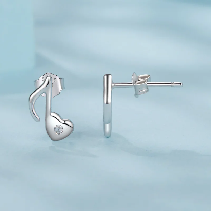 (imagem para) Brincos PANDORA Estilo Coração com Nota Musical - SCE1805 - Visualizar 4