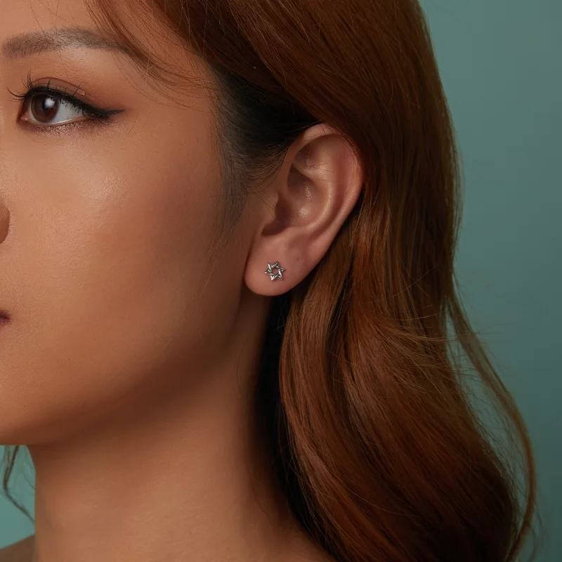 (imagem para) Brincos PANDORA Estilo Estrela de Seis Pontas - SCE1809 - Visualizar 9