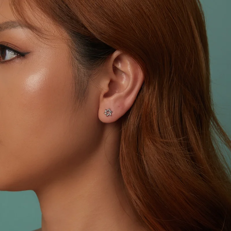 (imagem para) Brincos PANDORA Estilo Estrela de Seis Pontas - SCE1809 - Visualizar 10