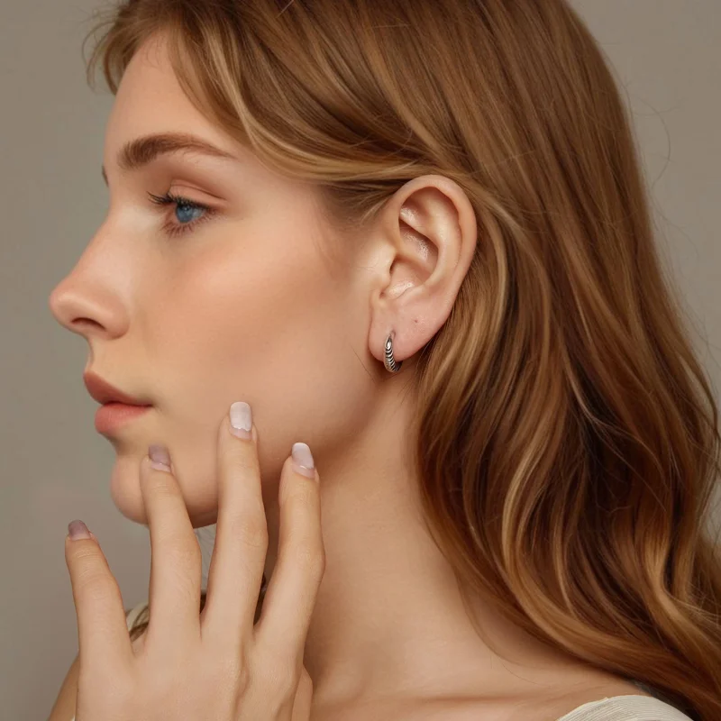 (imagem para) Brincos PANDORA Estilo Textura de Temperamento - BSE1058 - Visualizar 8