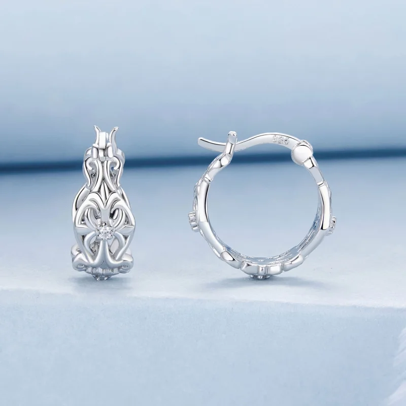 (imagem para) Brincos PANDORA Style com padrão vintage de palácio - BSE1055 - Visualizar 2