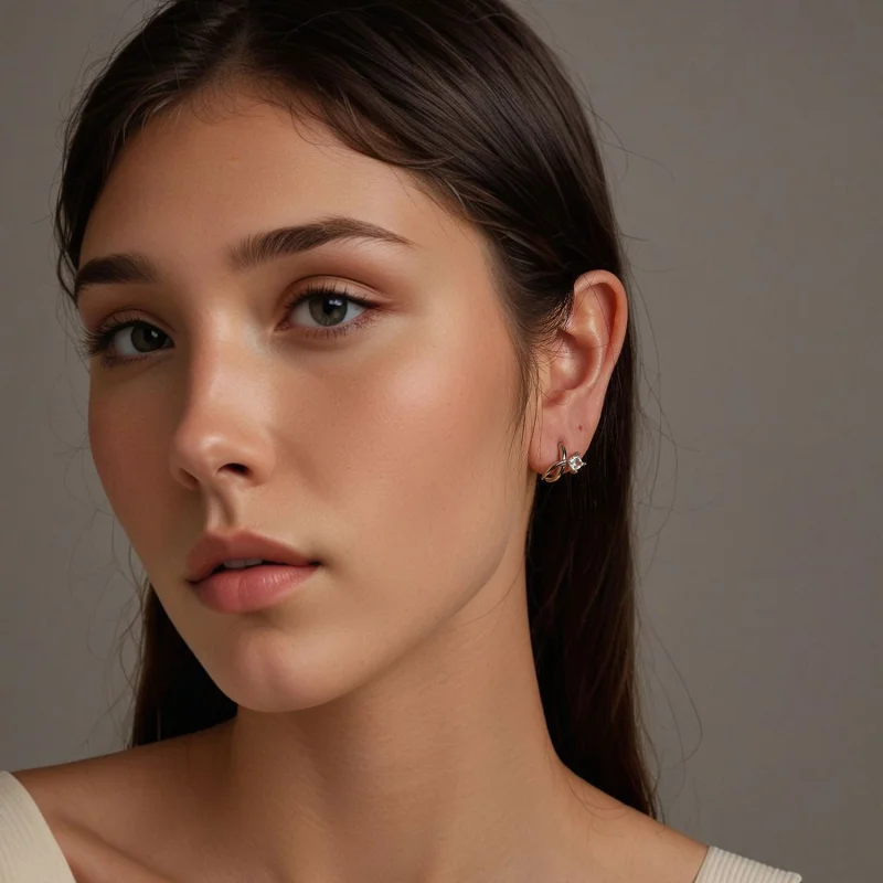 (imagem para) Brincos PANDORA Style com zircônia quadrada dupla camada - BSE1052 - Visualizar 7