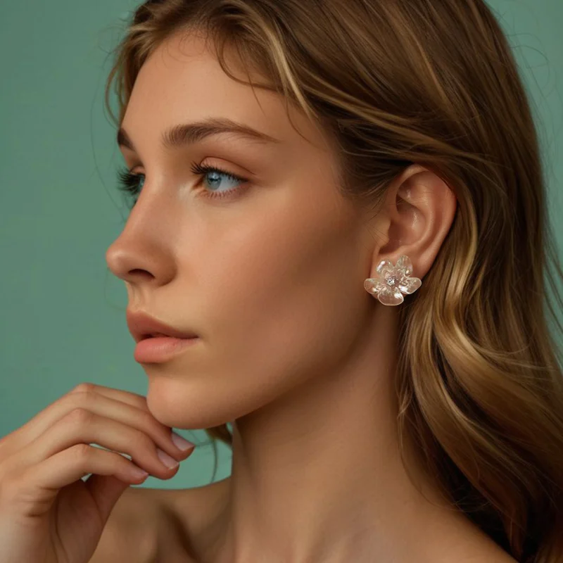 (imagem para) Brincos PANDORA Style Flor Fresca - SCE1804 - Visualizar 8