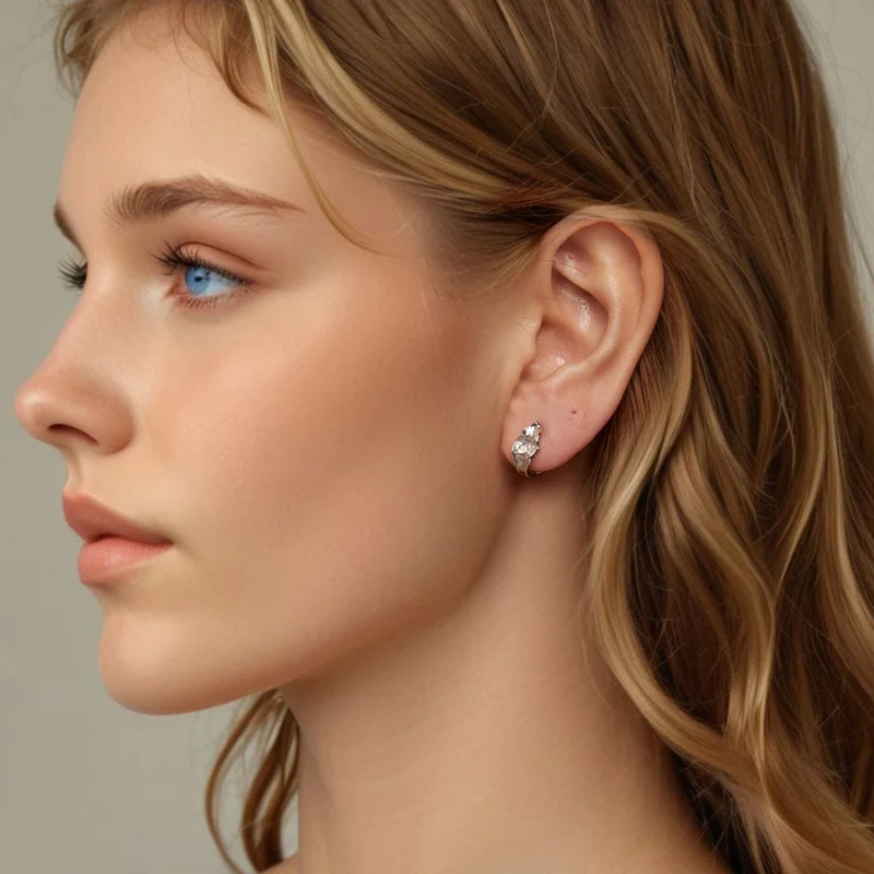 (imagem para) Brincos PANDORA Style Sparkling prata - BSE1062 - Visualizar 7