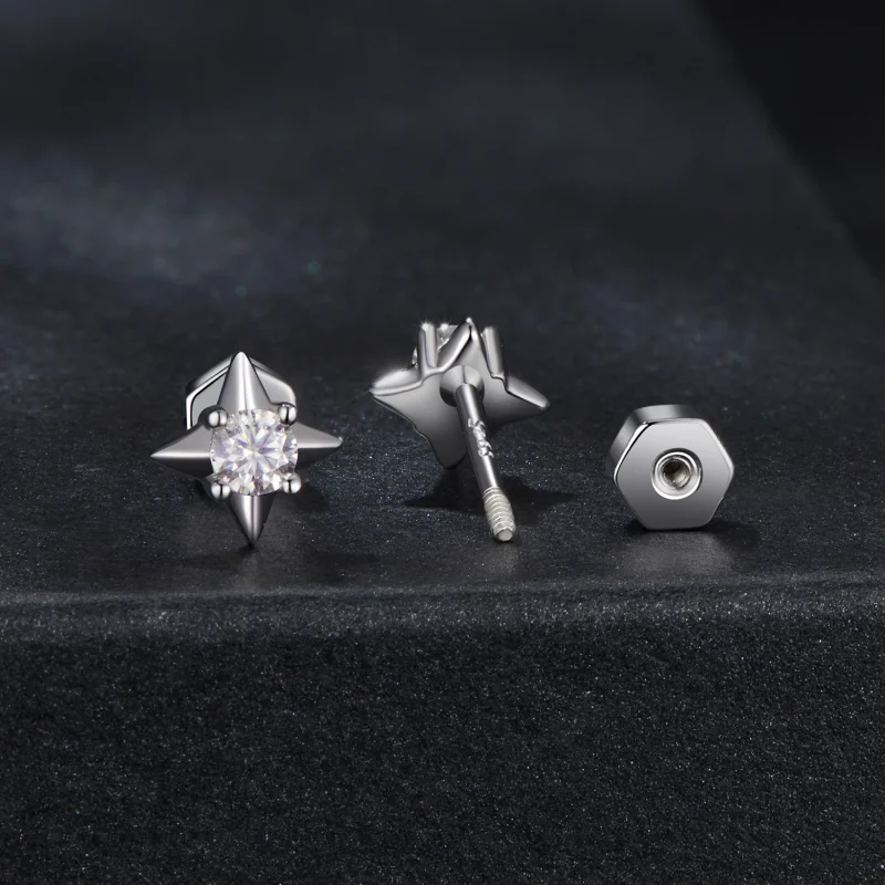 (imagem para) Brincos PANDORA Style Star cintilantes (um certificado) - MSE067 - Visualizar 2