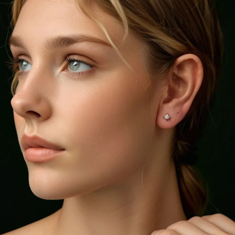 (imagem para) Brincos PANDORA Style Star cintilantes (um certificado) - MSE067 - Visualizar 8