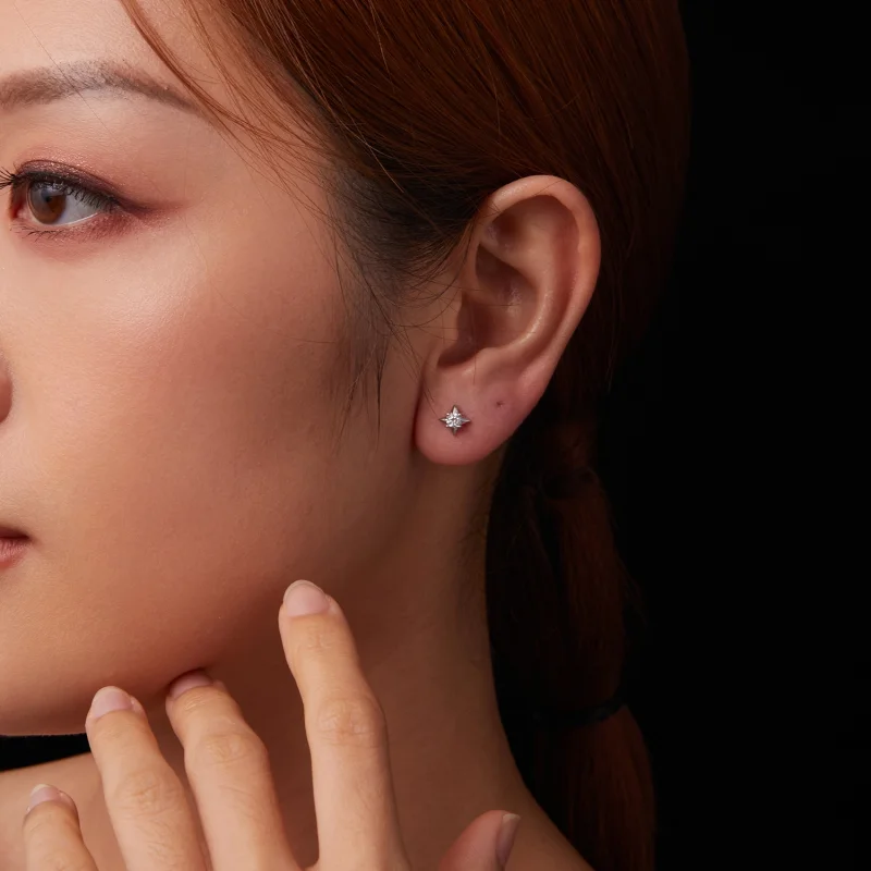 (imagem para) Brincos PANDORA Style Star cintilantes (um certificado) - MSE067 - Visualizar 9