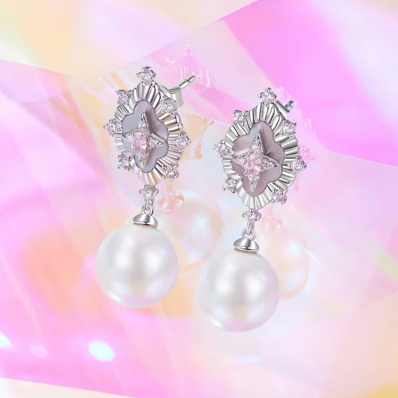(imagem para) Brincos PANDORA Style Starlight rosa - YIE246 - Visualizar 2