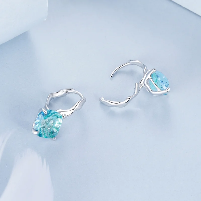 (imagem para) Brincos PANDORA Style Turmalina Turquesa - BSE1047 - Visualizar 4