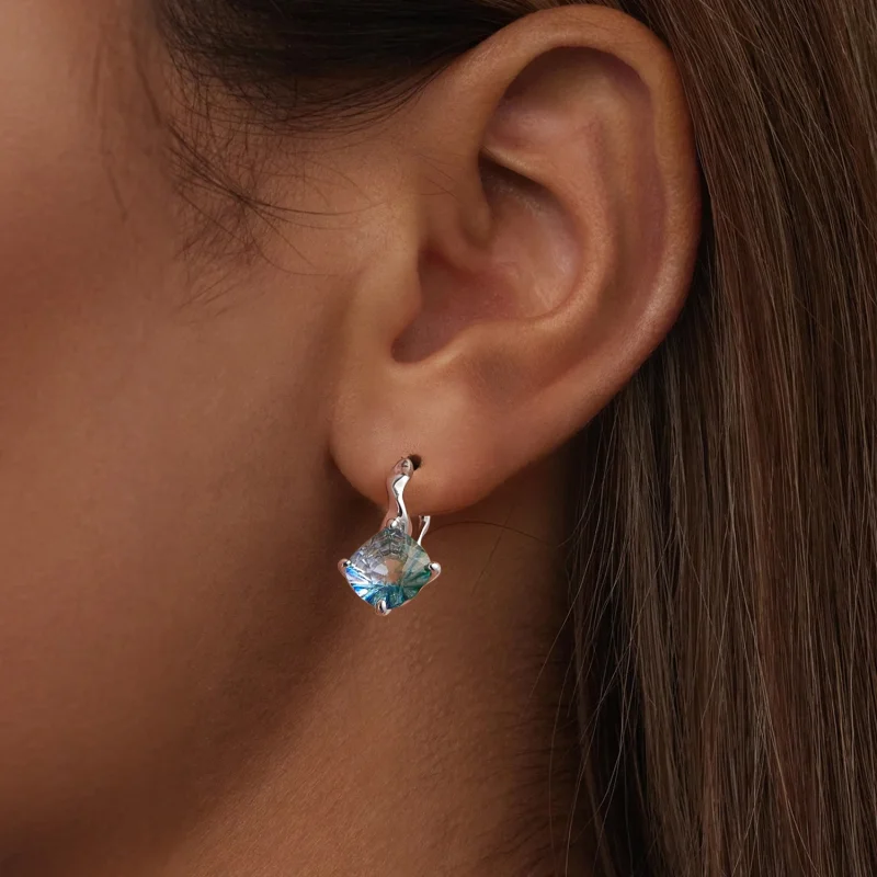 (imagem para) Brincos PANDORA Style Turmalina Turquesa - BSE1047 - Visualizar 6