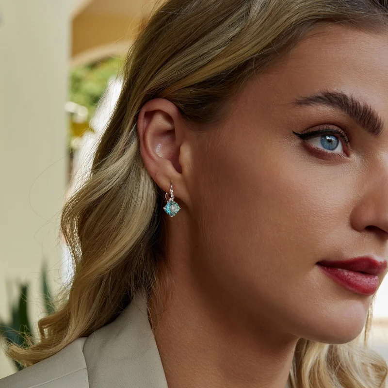 (imagem para) Brincos PANDORA Style Turmalina Turquesa - BSE1047 - Visualizar 8