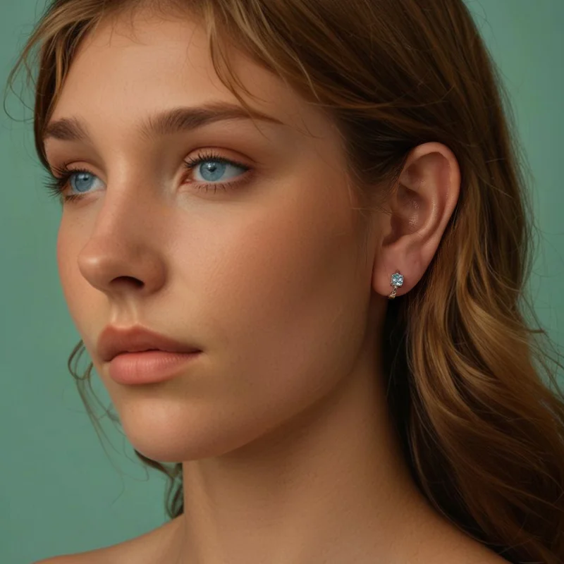 (imagem para) Brincos Quadrados Princesa Azul Marinho PANDORA - BSE1100 - Visualizar 7