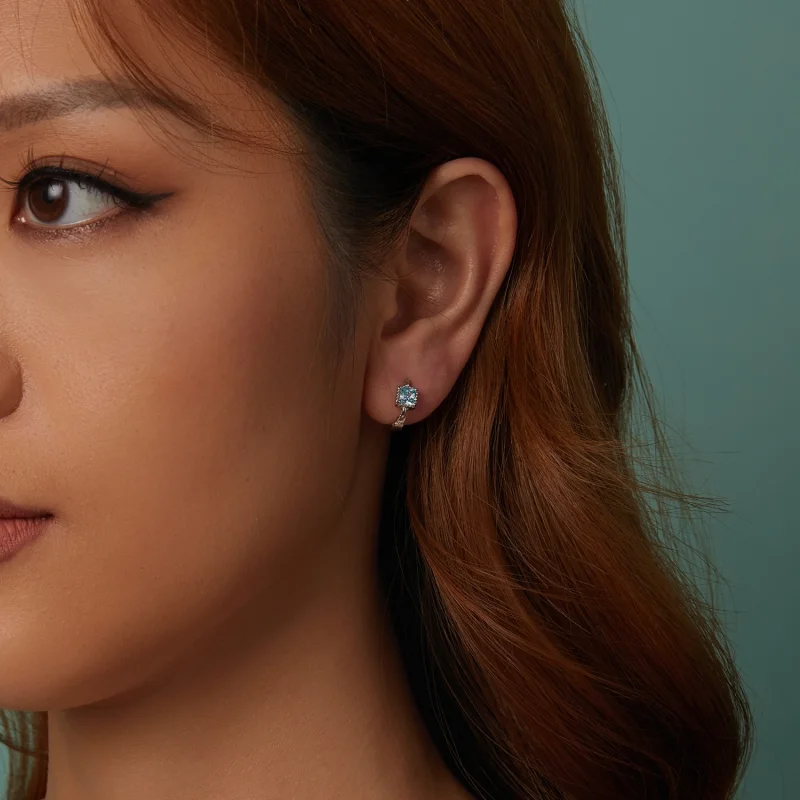 (imagem para) Brincos Quadrados Princesa Azul Marinho PANDORA - BSE1100 - Visualizar 9