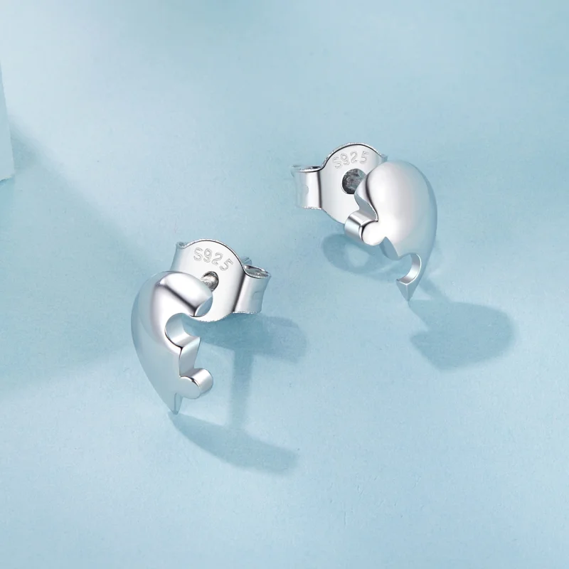 (imagem para) Brincos Quebra-Cabeça Coração PANDORA Style - SCE1770 - Visualizar 3