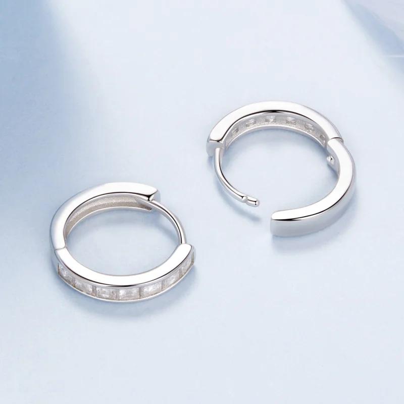 (imagem para) Brincos Sparkling Princess Square PANDORA Style - BSE1102 - Visualizar 3