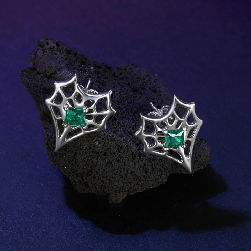 (imagem para) Brincos Teia de Aranha em Formato de Coração PANDORA Style - SCE1797 - Visualizar 3