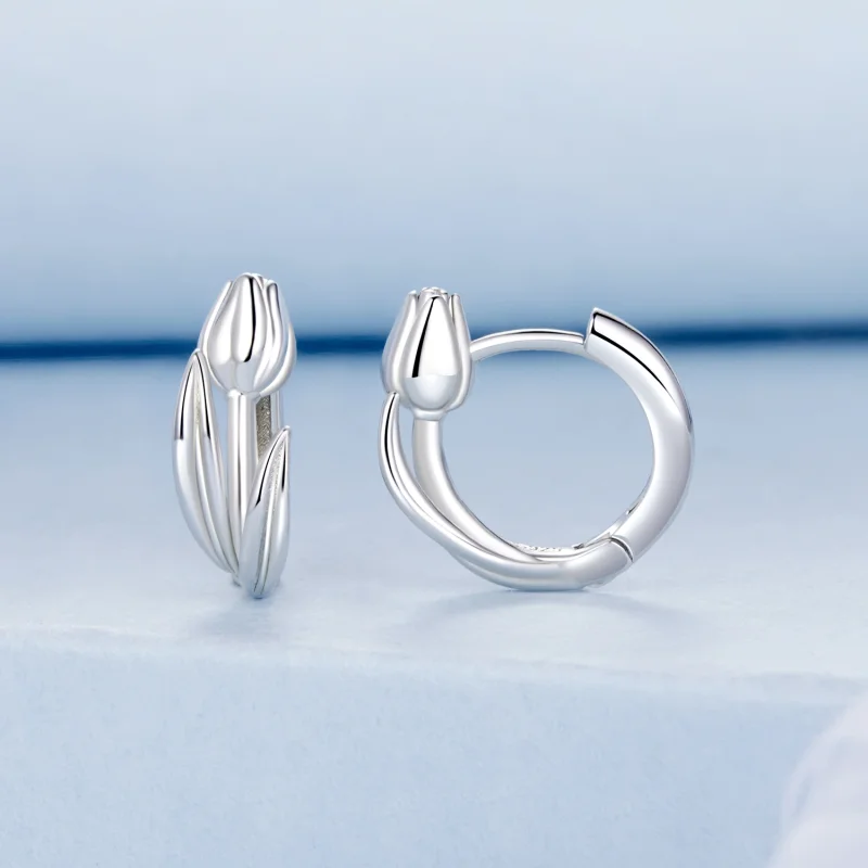 (imagem para) Brincos Tulipa Estilo PANDORA - BSE1085 - Visualizar 2