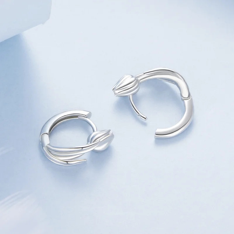 (imagem para) Brincos Tulipa Estilo PANDORA - BSE1085 - Visualizar 4