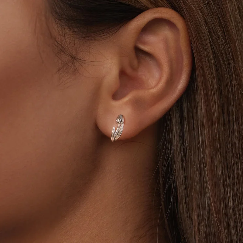 (imagem para) Brincos Tulipa Estilo PANDORA - BSE1085 - Visualizar 6