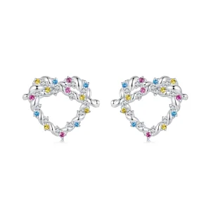 Brincos Twist Coração PANDORA Style - SCE1776 (imagem para) Brincos Twist Coração PANDORA Style - SCE1776