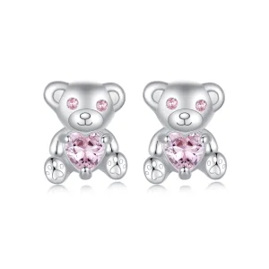 Brincos Urso do Amor PANDORA Style - SCE1774 (imagem para) Brincos Urso do Amor PANDORA Style - SCE1774