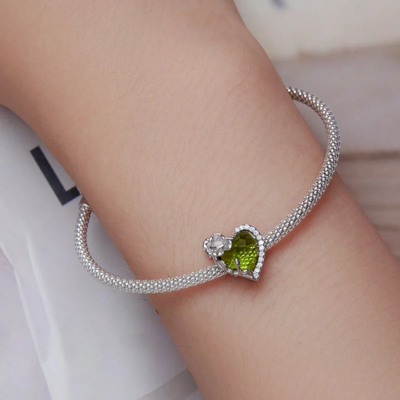 (imagem para) Charm coração com pedra do mês de agosto estilo PANDORA - BSC660-8 - Visualizar 6