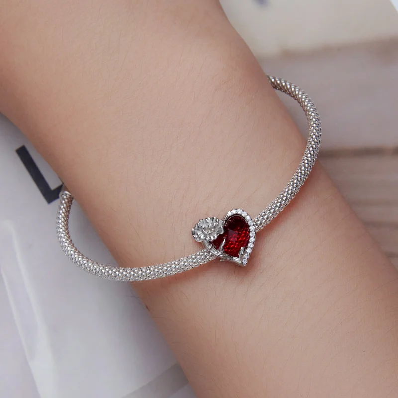 (imagem para) Charm coração de pedra do mês de janeiro estilo PANDORA - BSC660-1 - Visualizar 6