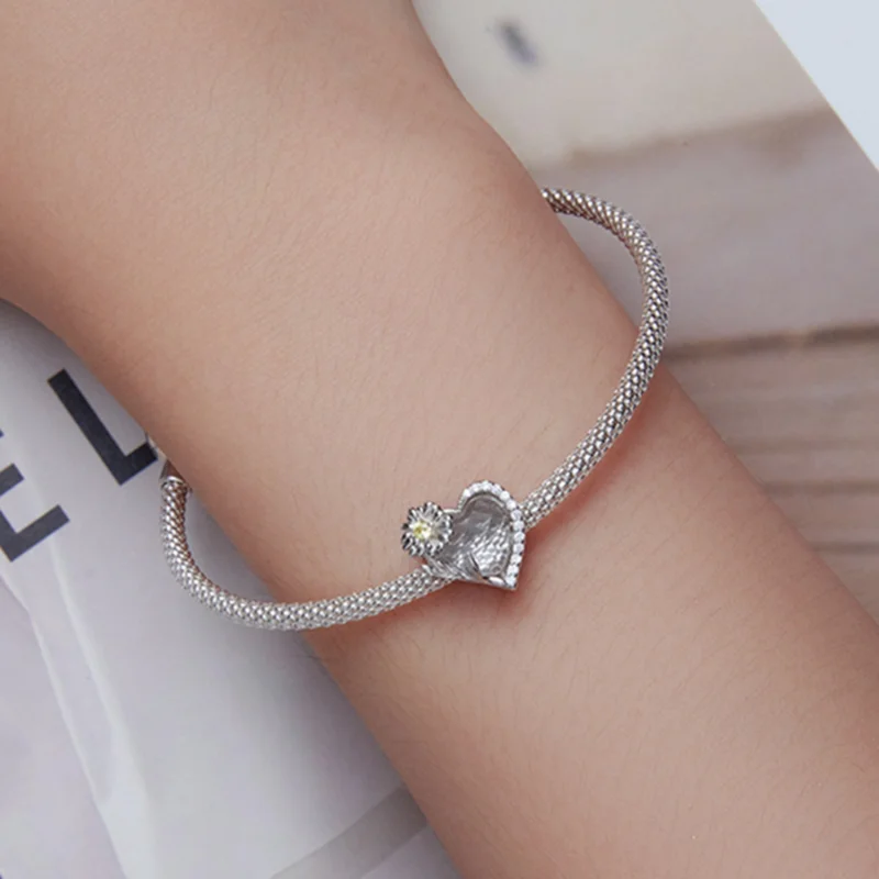 (imagem para) Charm coração de pedra natalícia de abril estilo PANDORA - BSC660-4 - Visualizar 6