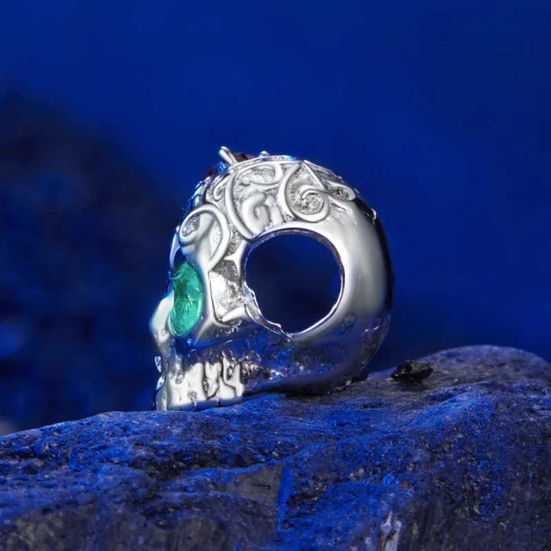 (imagem para) Charm PANDORA Estilo Caveira com padrão floral - SCC2893 - Visualizar 3
