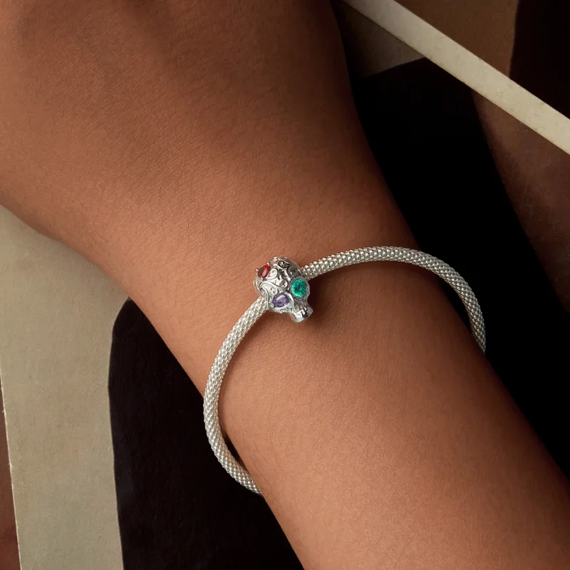 (imagem para) Charm PANDORA Estilo Caveira com padrão floral - SCC2893 - Visualizar 6