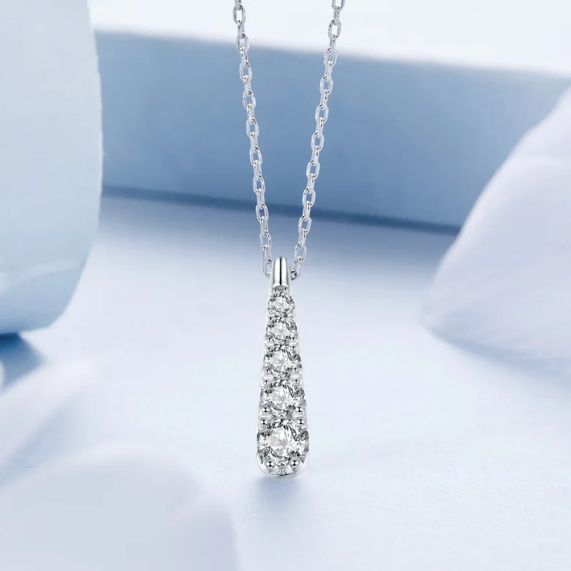 (imagem para) Colar de estilo PANDORA com pingente de gota d'água - BSN399 - Visualizar 3