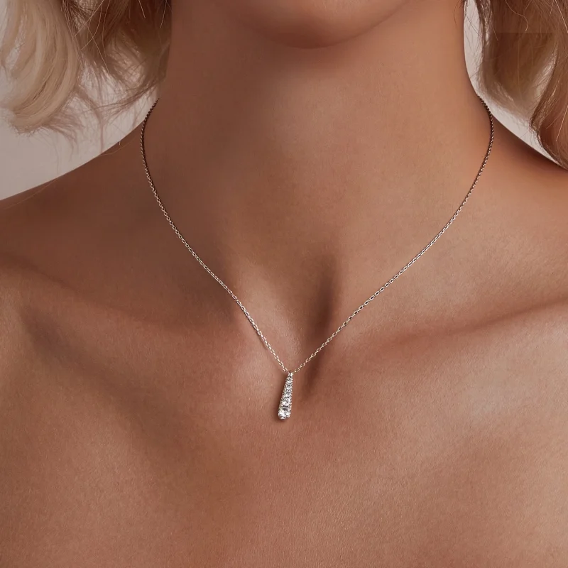 (imagem para) Colar de estilo PANDORA com pingente de gota d'água - BSN399 - Visualizar 4