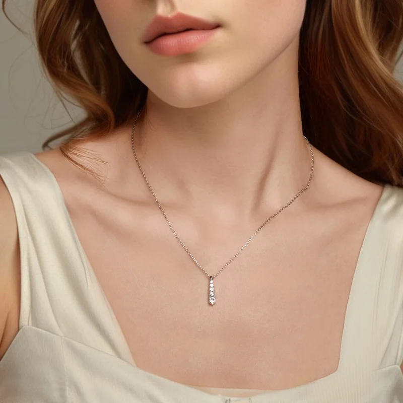 (imagem para) Colar de estilo PANDORA com pingente de gota d'água - BSN399 - Visualizar 5