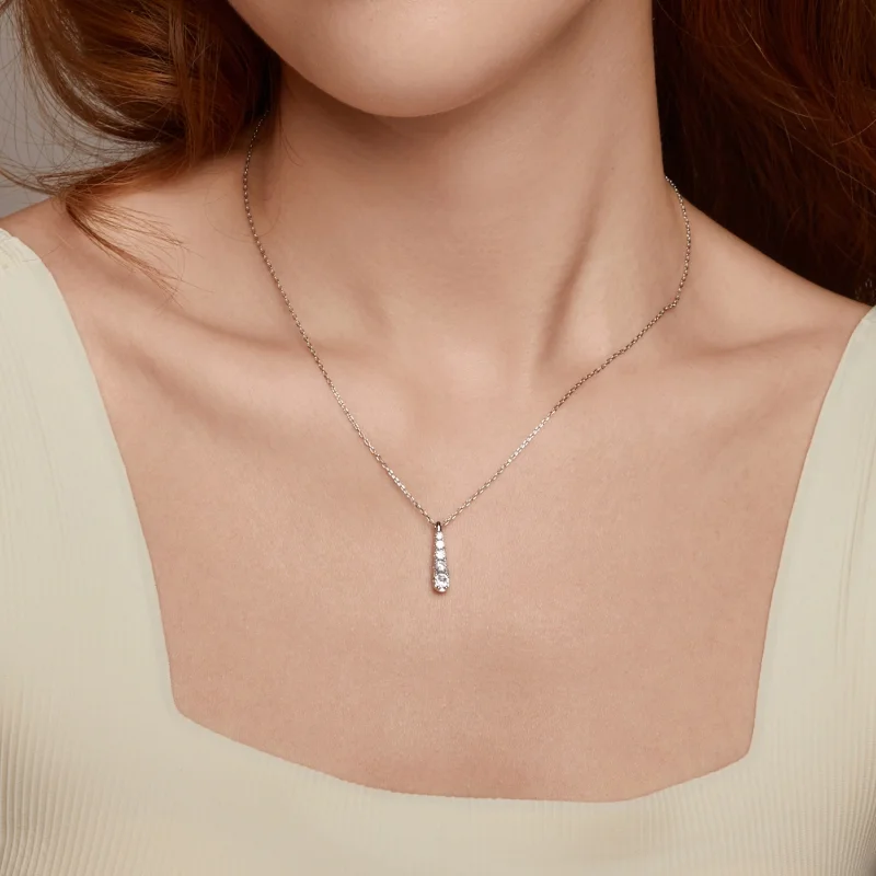 (imagem para) Colar de estilo PANDORA com pingente de gota d'água - BSN399 - Visualizar 7