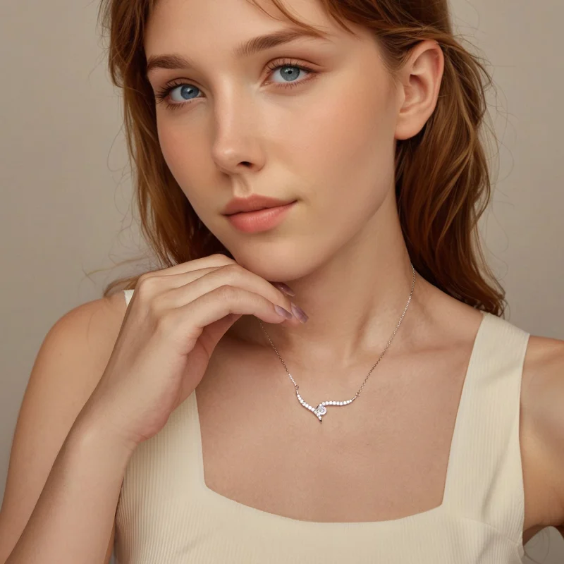 (imagem para) Colar de Linha Simples Estilo PANDORA - BSN400 - Visualizar 6