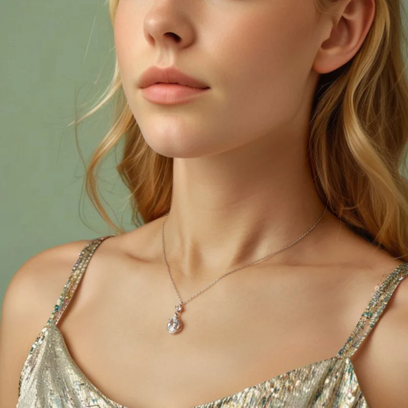 (imagem para) Colar Gota Estilo PANDORA - BSN402 - Visualizar 6