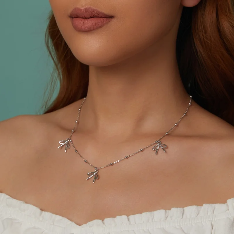 (imagem para) Colar Laço Estilo PANDORA - SCN529 - Visualizar 9