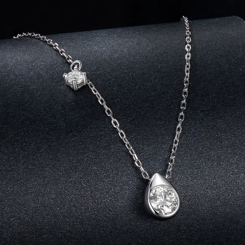 (imagem para) Colar PANDORA Style com pingente de gota de Moissanite 0.5ct (com um certificado - Visualizar 2