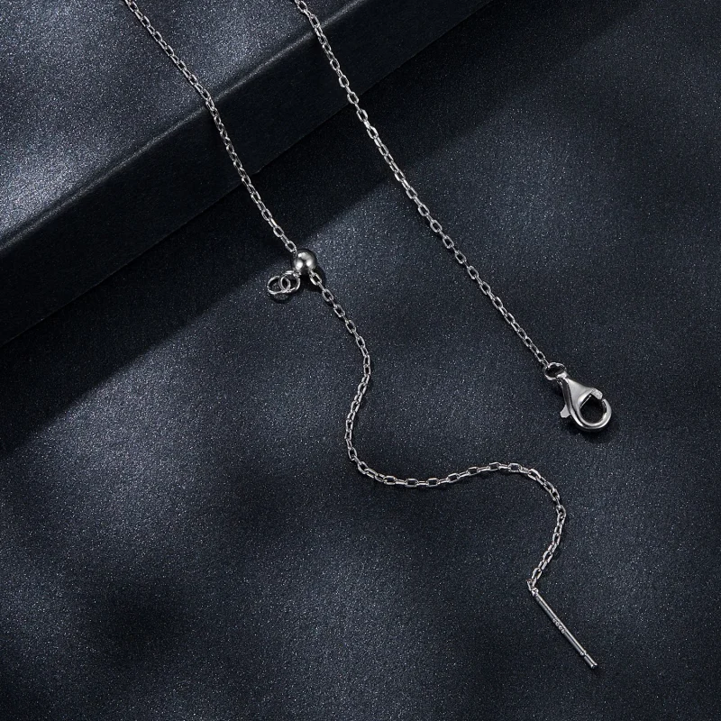 (imagem para) Colar PANDORA Style com pingente de gota de Moissanite 0.5ct (com um certificado - Visualizar 4