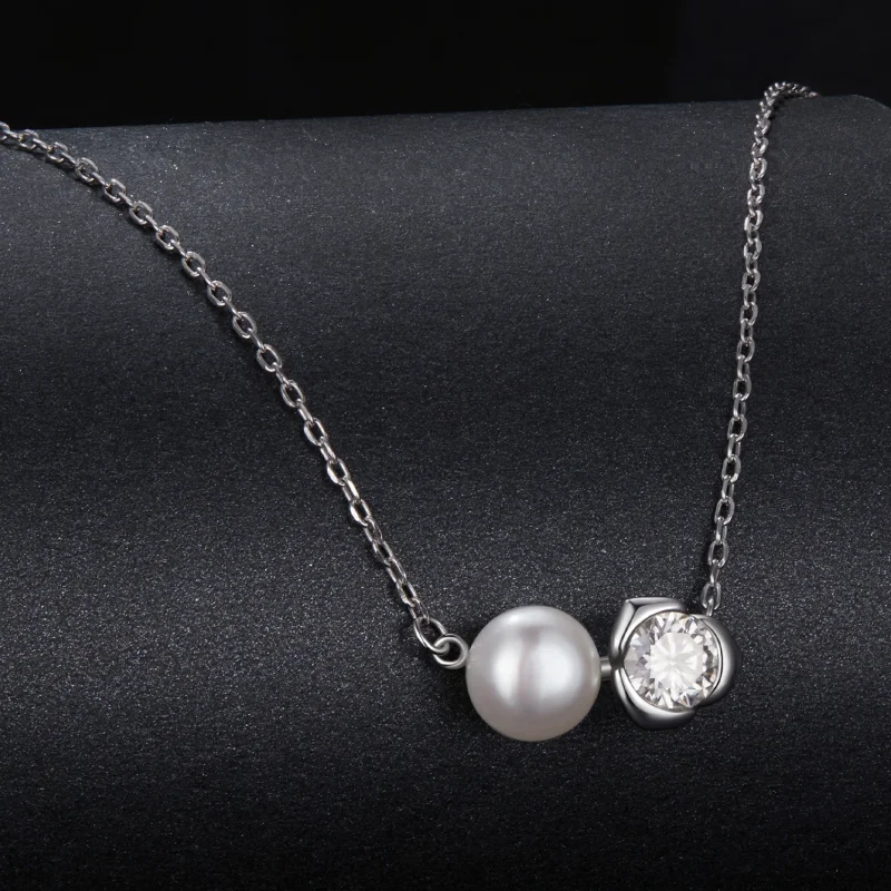 (imagem para) Colar Rosa de Moissanita Estilo PANDORA (com um certificado) - MSN040 - Visualizar 2