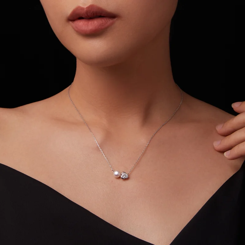 (imagem para) Colar Rosa de Moissanita Estilo PANDORA (com um certificado) - MSN040 - Visualizar 7