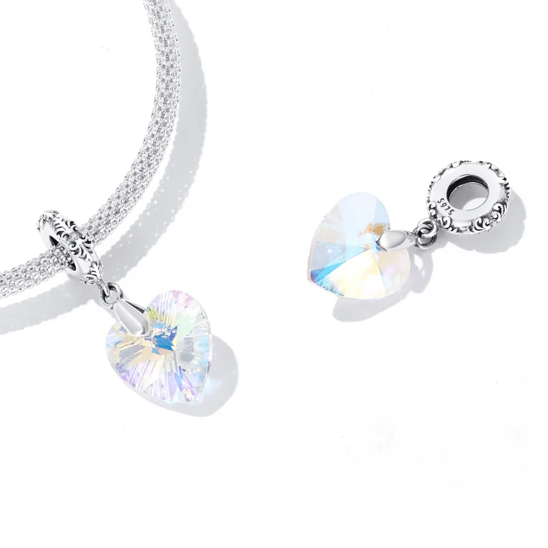 (imagem para) Coração de Vidro Suspenso Estilo PANDORA - BSC602 - Visualizar 4