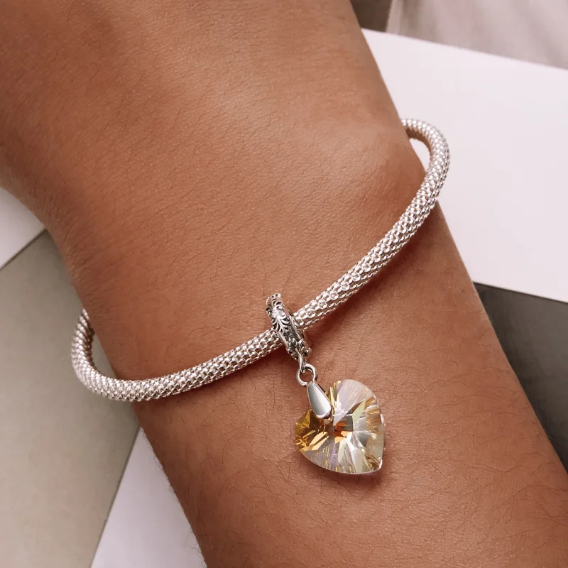 (imagem para) Coração de Vidro Suspenso Estilo PANDORA - BSC602 - Visualizar 6