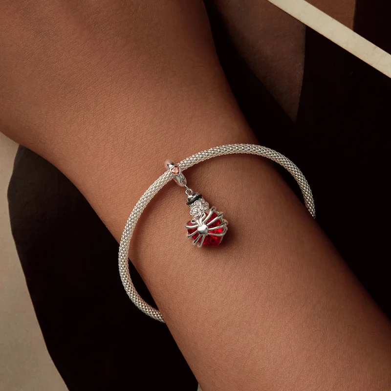 (imagem para) Coração Suspenso de Rosa Memorial Estilo PANDORA Vermelho - BSC1058-RD - Visualizar 5